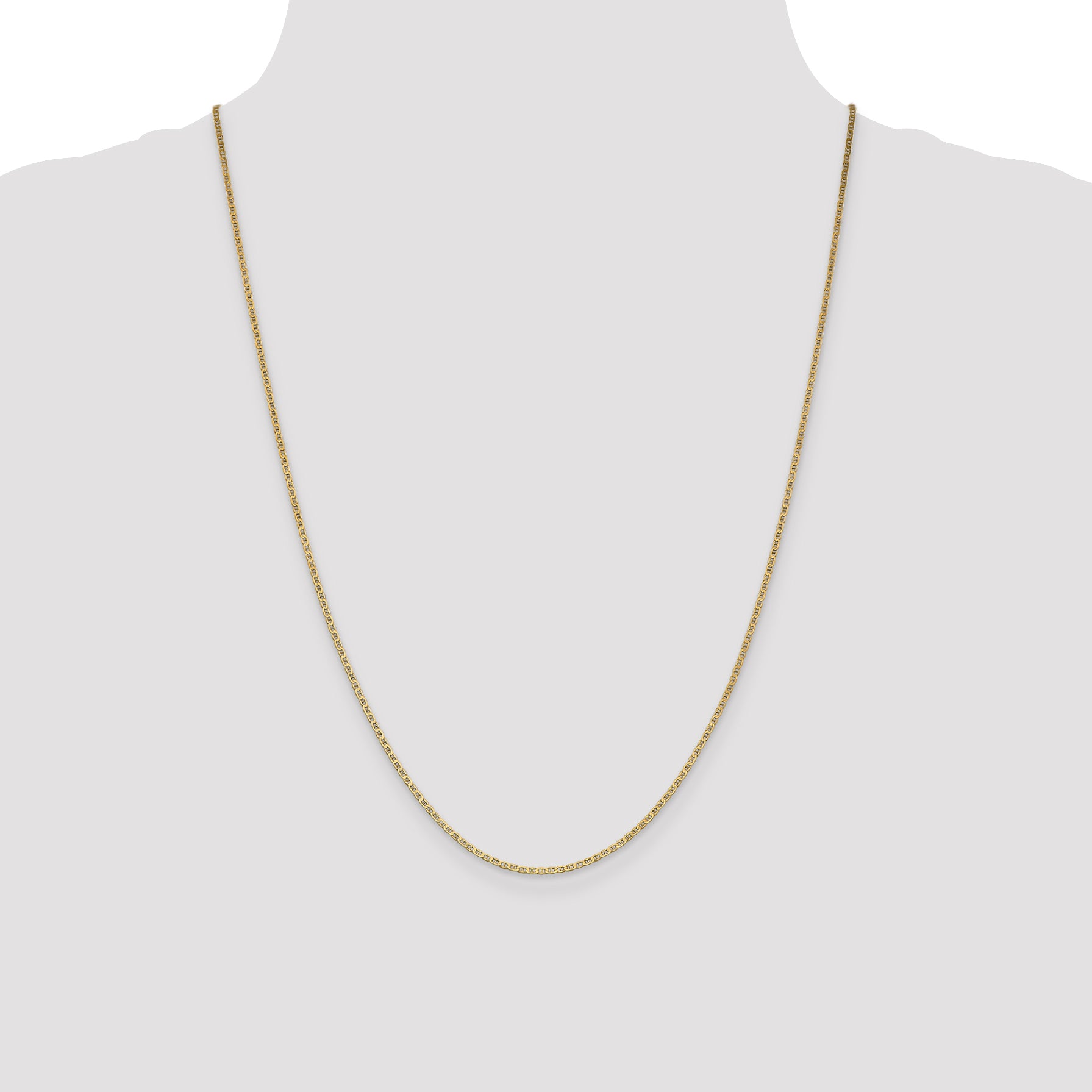 14k 1.5mm Lightweight Flat Anchor Link Pendant Chain