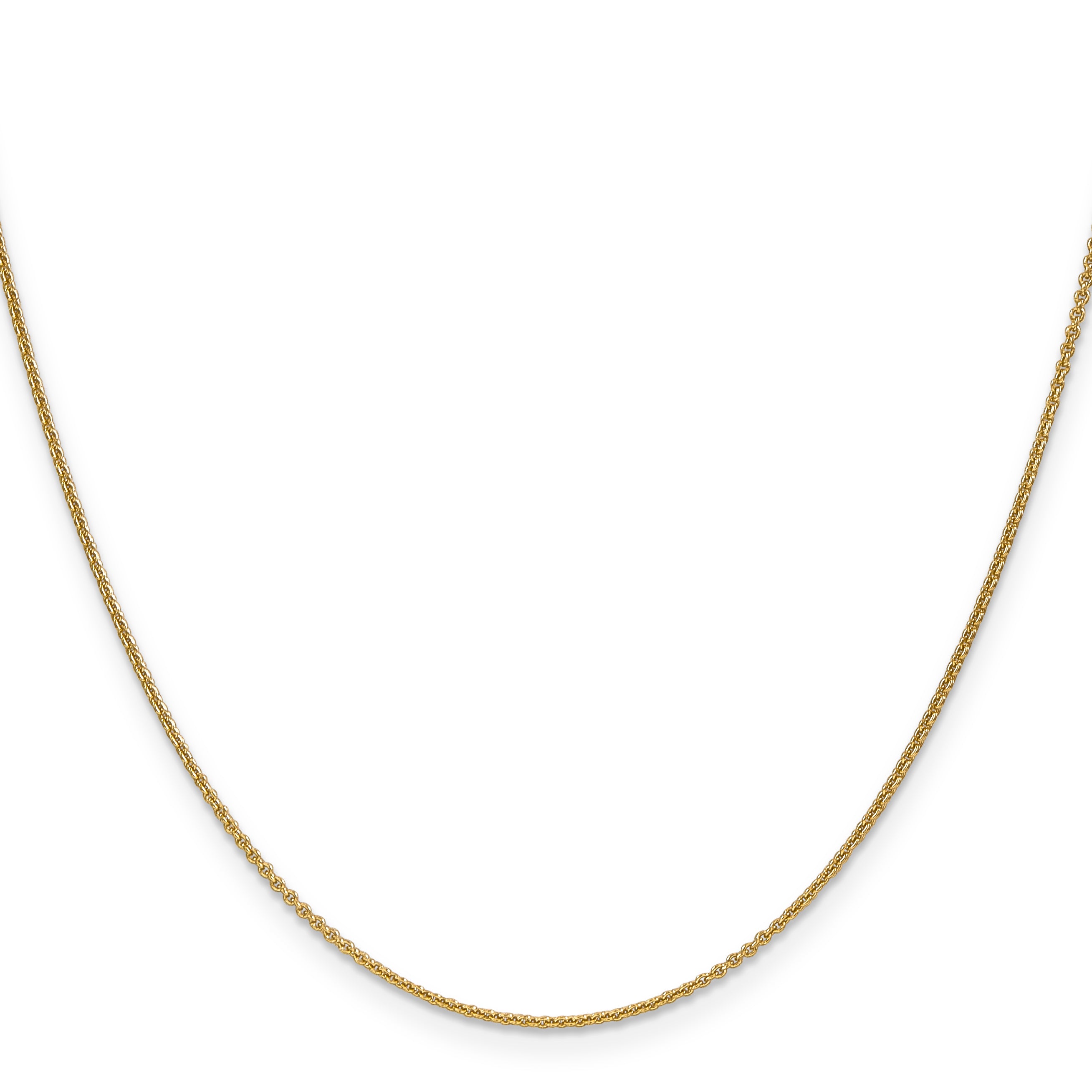 14k 1mm Round Open Link Cable Chain