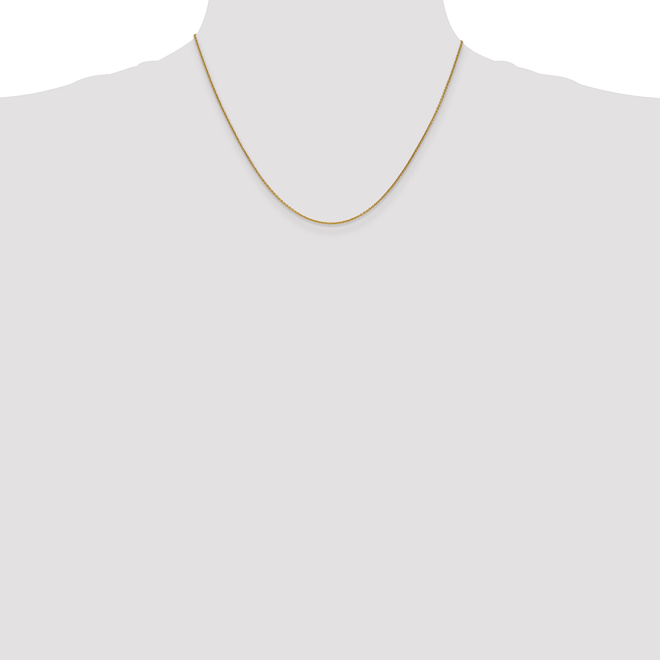 14k 1mm Round Open Link Cable Chain