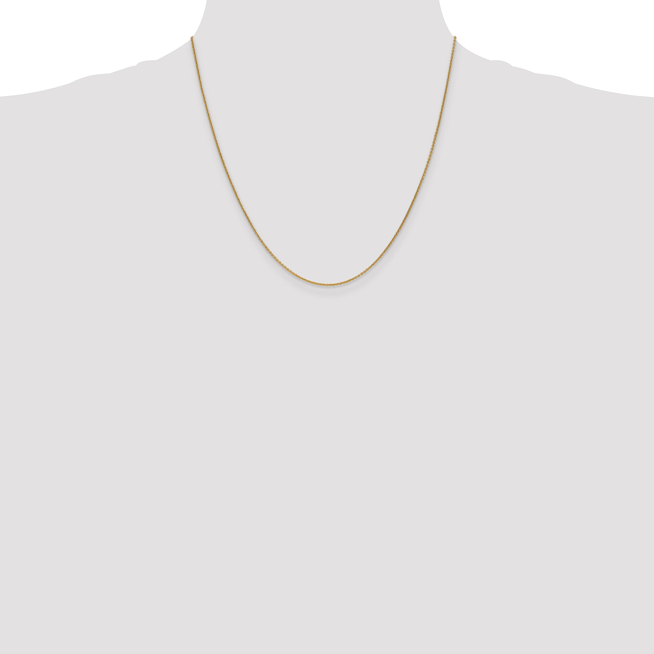 14k 1mm Round Open Link Cable Chain