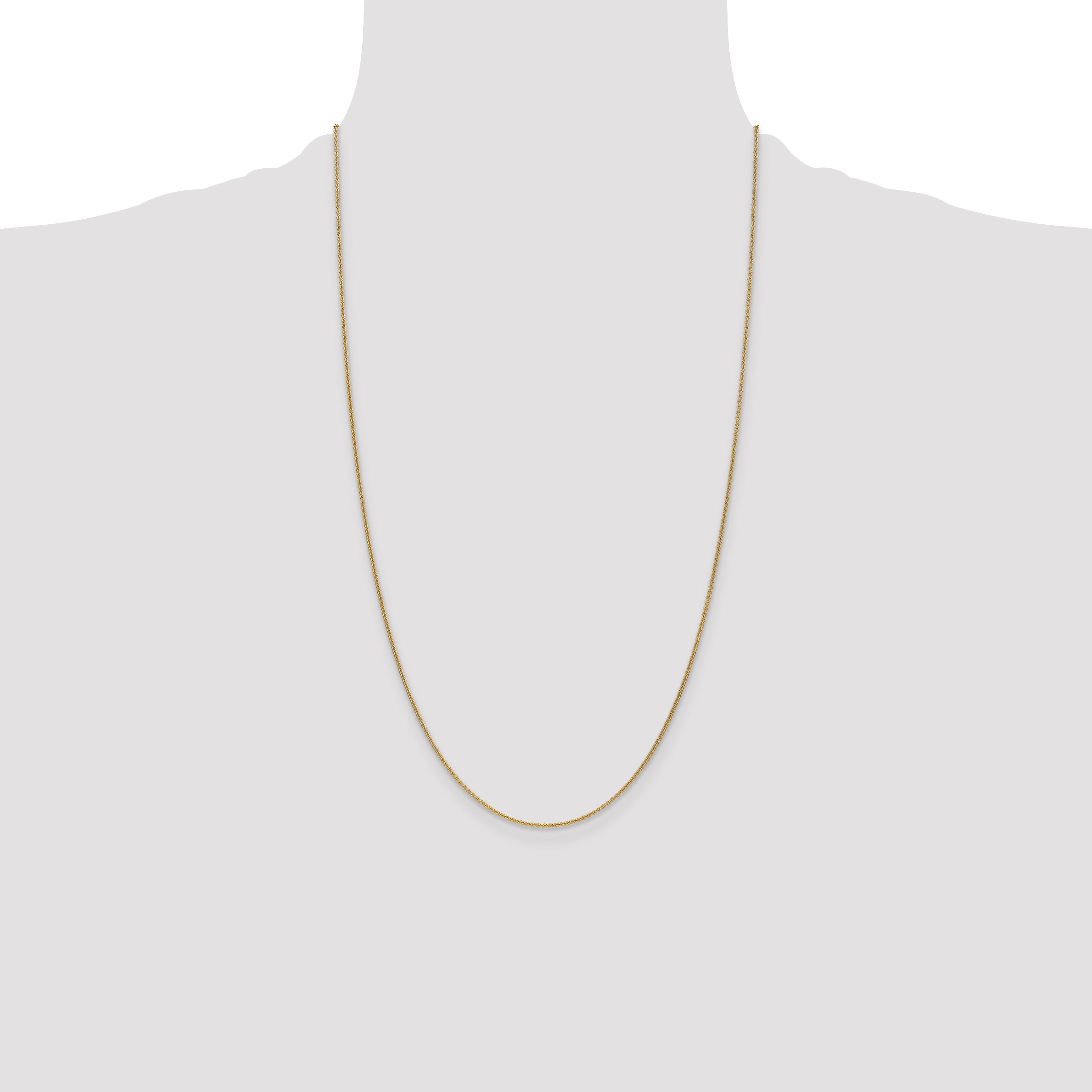 14k 1mm Round Open Link Cable Chain