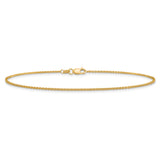14k 1.4mm Round Open Link Cable Chain Anklet