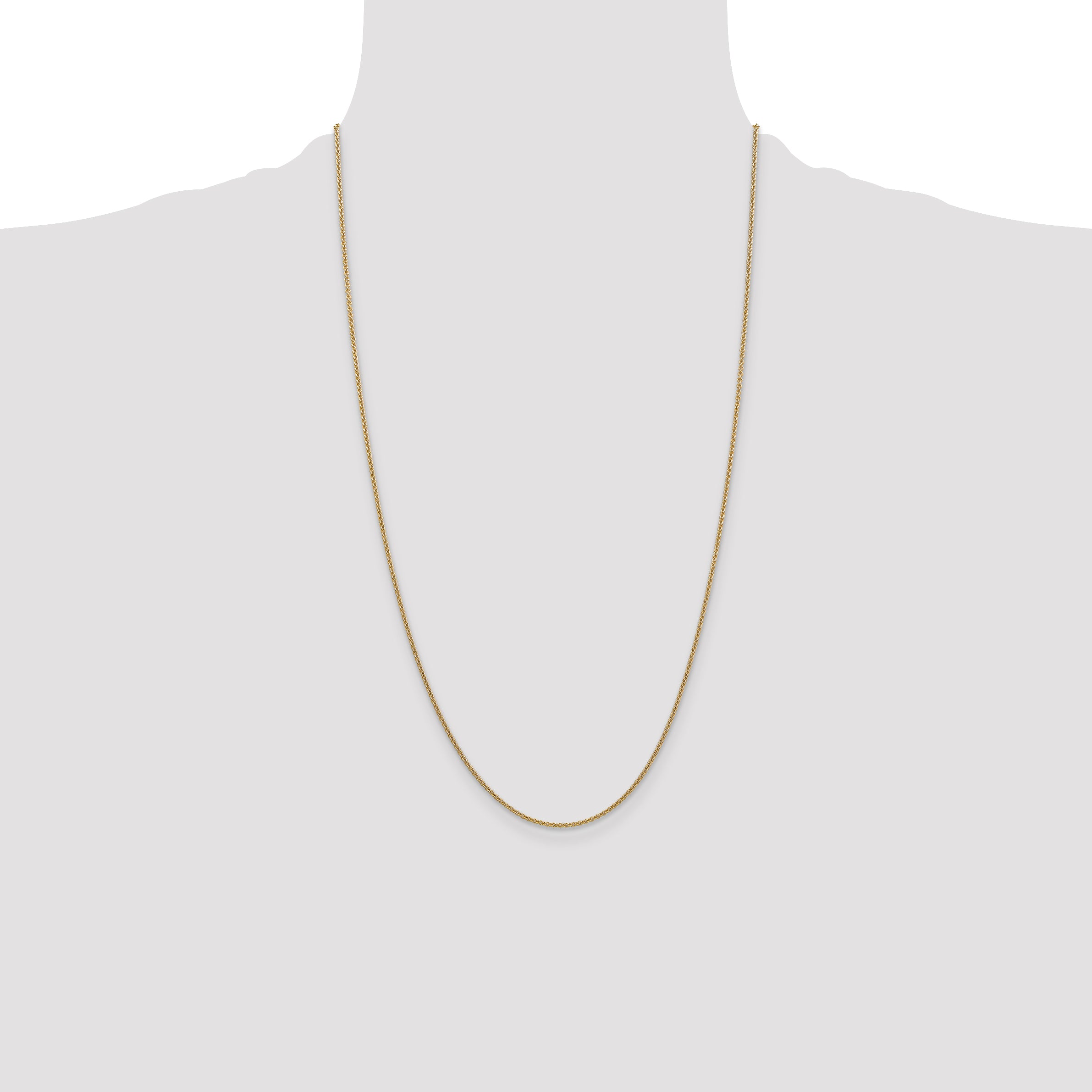 14k 1.4mm Round Open Link Cable Chain