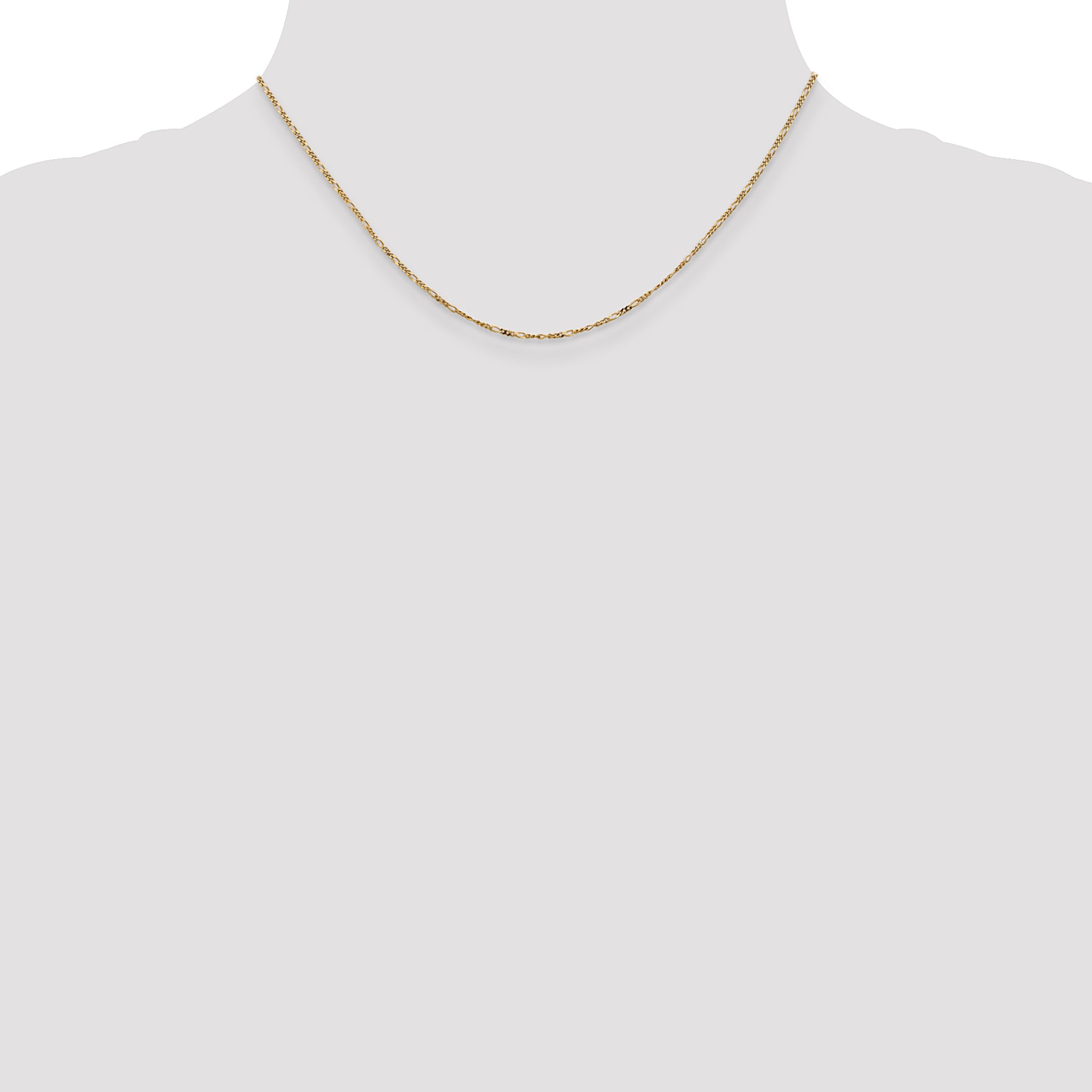 14k 1.25mm Flat Figaro Pendant Chain
