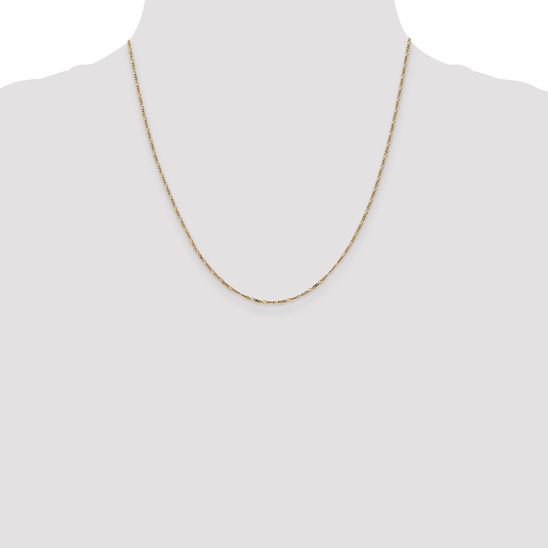 14k 1.25mm Flat Figaro Pendant Chain
