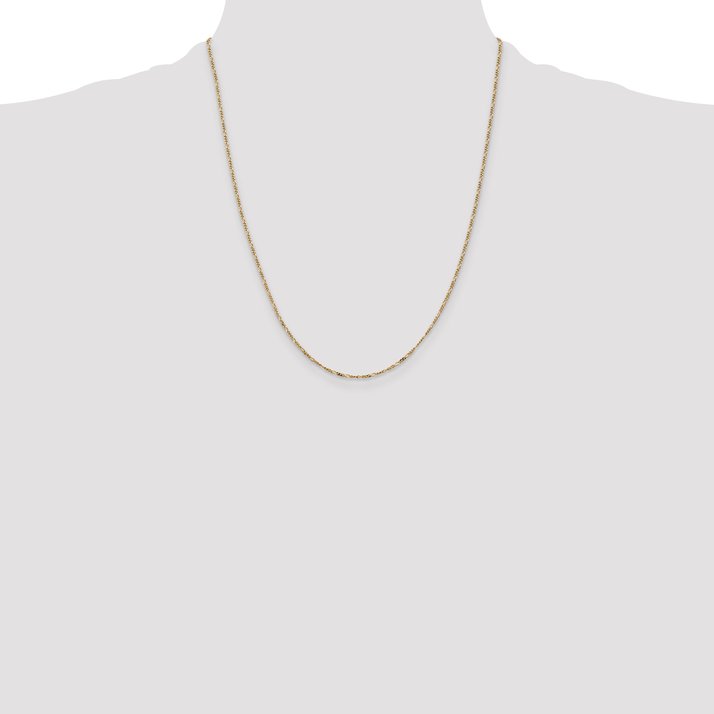 14k 1.25mm Flat Figaro Pendant Chain