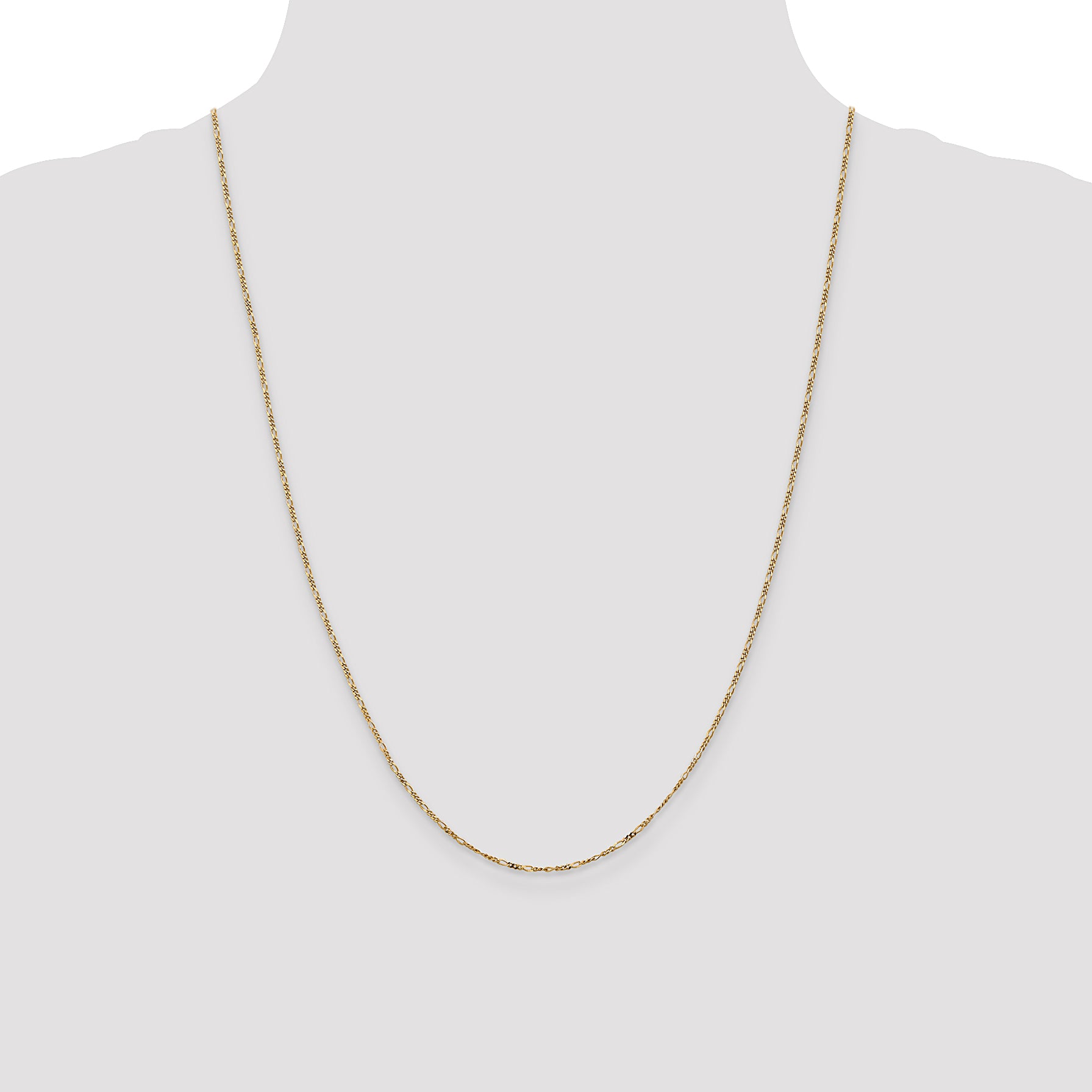 14k 1.25mm Flat Figaro Pendant Chain