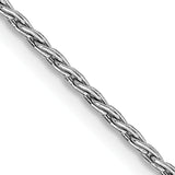 14k White Gold 1.25mm Round Parisian Wheat Chain
