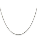 14k White Gold 1.25mm Round Parisian Wheat Chain
