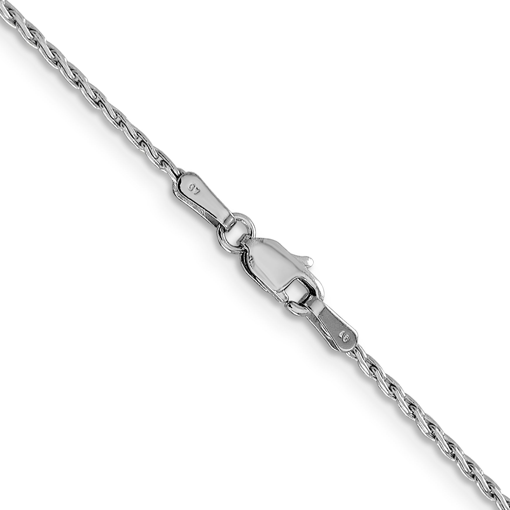 14k White Gold 1.25mm Round Parisian Wheat Chain
