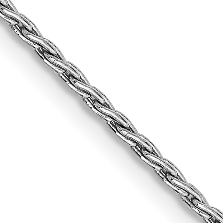 14k White Gold 1.25mm Round Parisian Wheat Chain