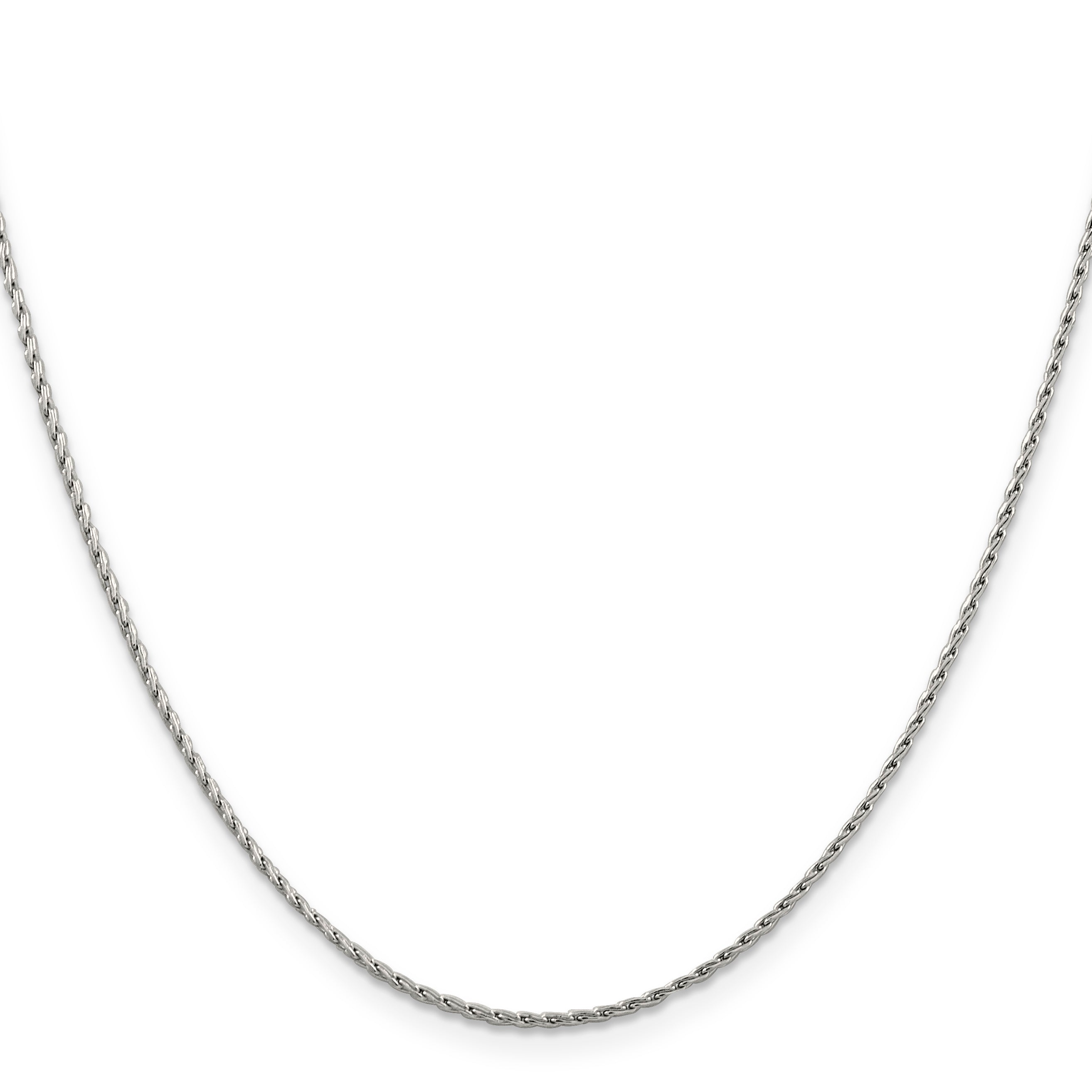 14k White Gold 1.25mm Round Parisian Wheat Chain