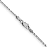 14k White Gold 1.25mm Round Parisian Wheat Chain