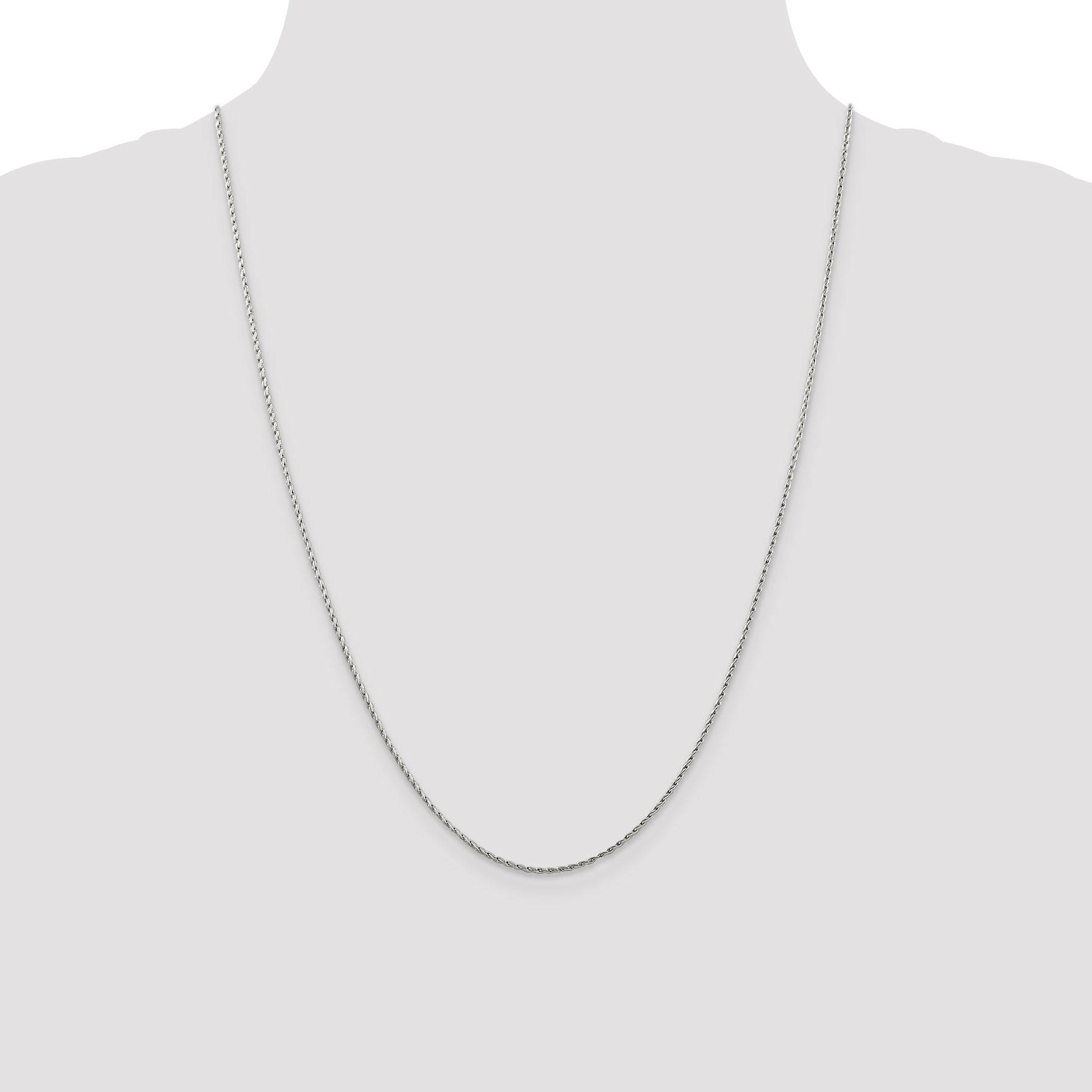 14k White Gold 1.25mm Round Parisian Wheat Chain