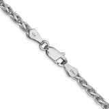 14k White Gold 3mm Parisian Wheat Chain