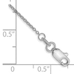 14k White Gold 1mm Round Open Link Cable Chain Anklet