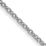14k White Gold 1mm Round Open Link Cable Chain