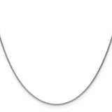 14k White Gold 1mm Round Open Link Cable Chain