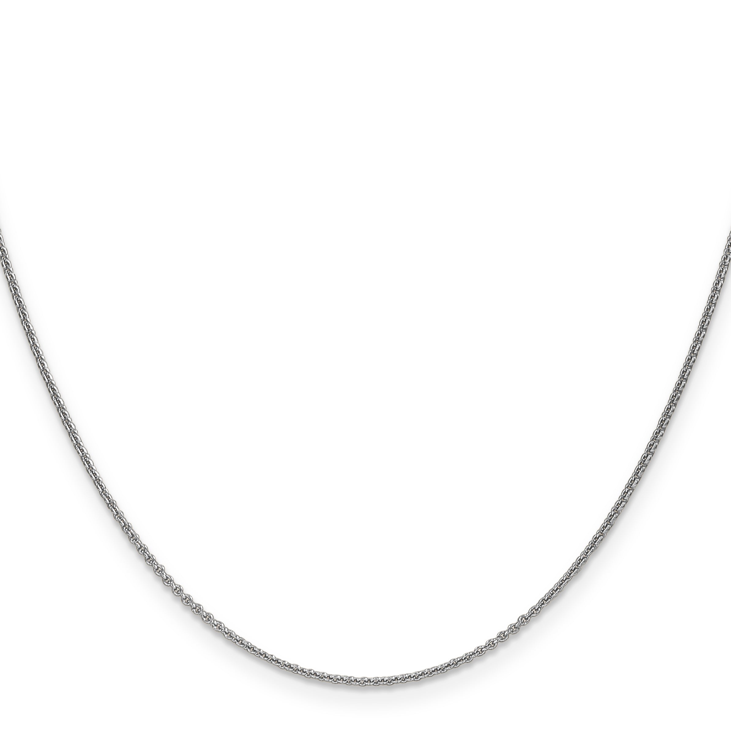 14k White Gold 1mm Round Open Link Cable Chain