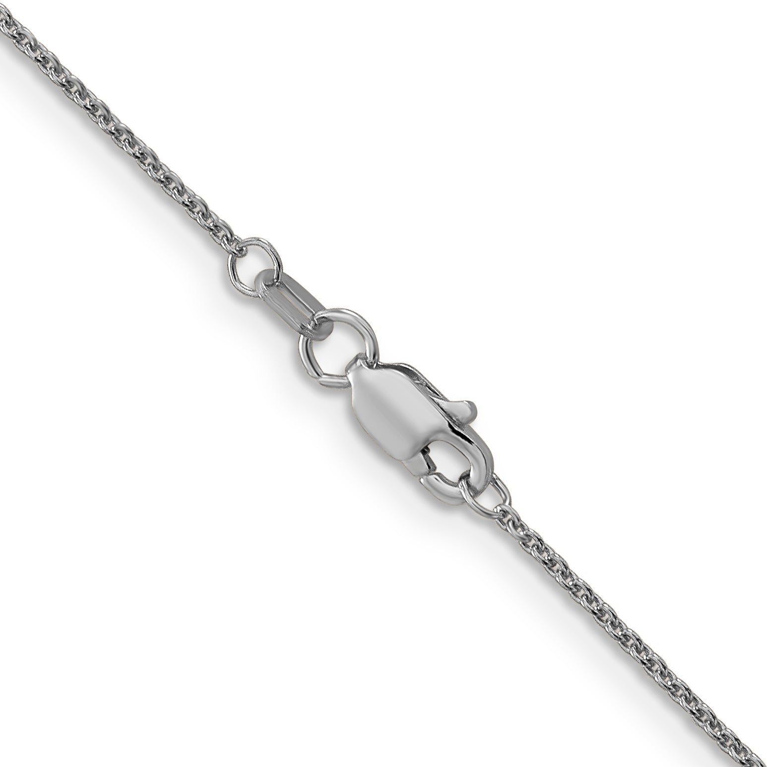 14k White Gold 1mm Round Open Link Cable Chain