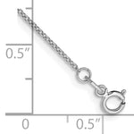 14k White Gold .9mm Cable with Spring Ring Clasp Chain Anklet
