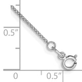 14k White Gold .9mm Cable with Spring Ring Clasp Chain Anklet