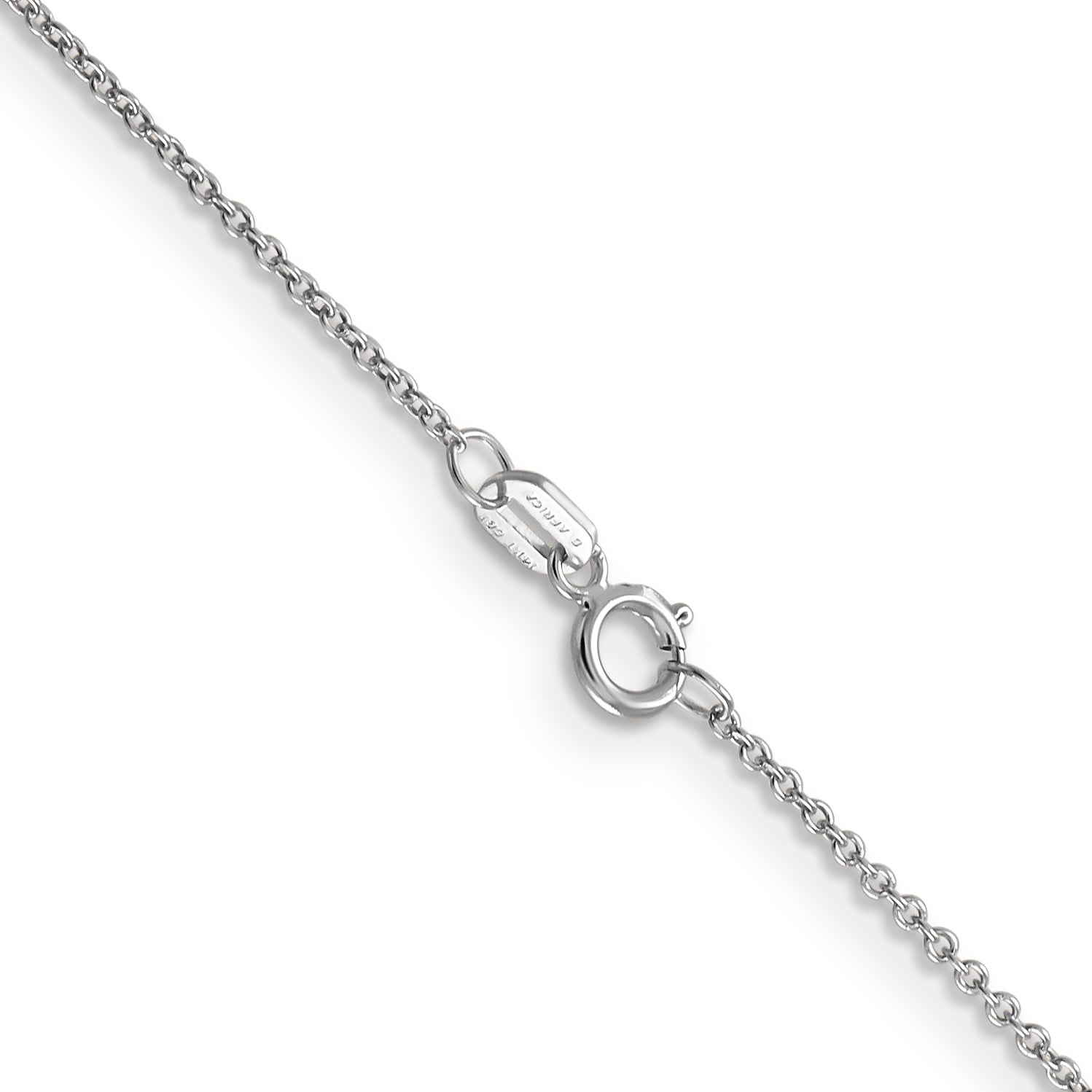 14k White Gold .9mm Cable with Spring Ring Clasp Chain