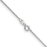 14k White Gold .9mm Cable with Spring Ring Clasp Chain