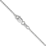 14k White Gold 1.2mm D/C Beaded Pendant Chain