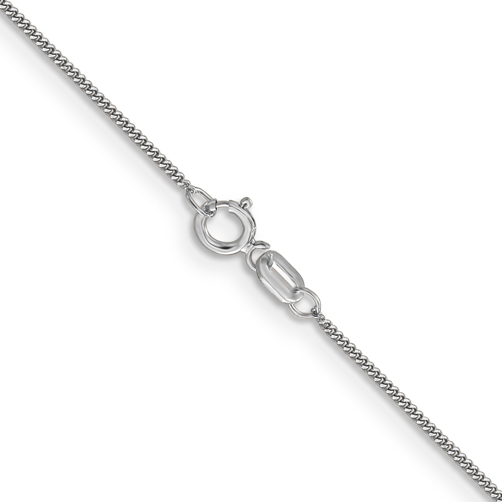 14k White Gold .9mm Curb Pendant Chain