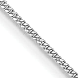 14k White Gold .9mm Curb Pendant Chain
