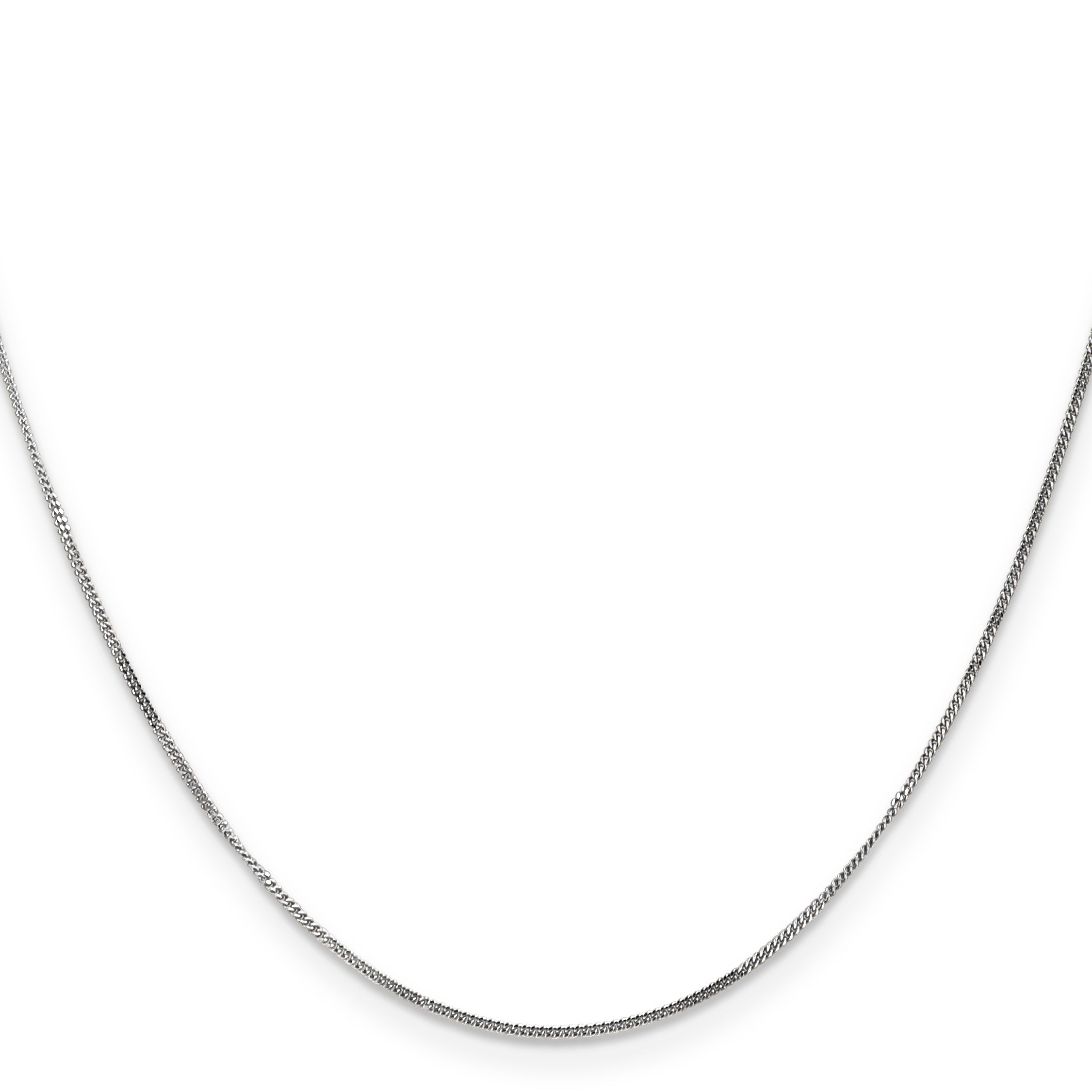 14k White Gold .9mm Curb Pendant Chain