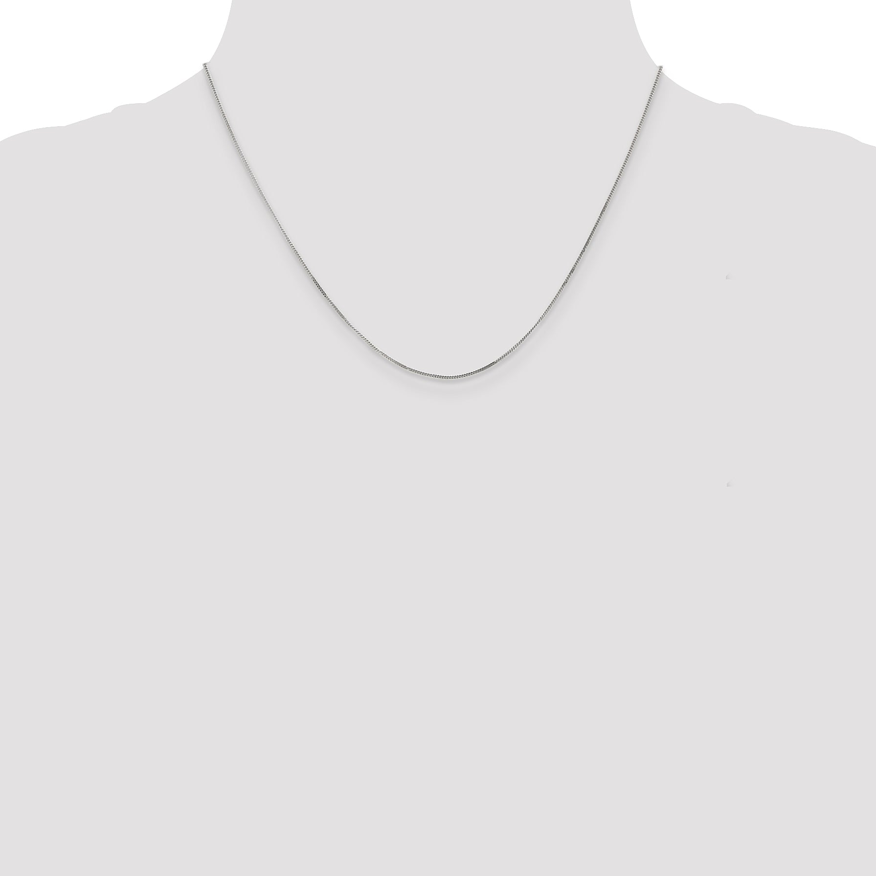 14k White Gold .9mm Curb Pendant Chain