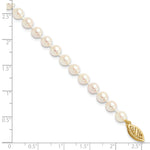14k 5-6mm Round White Saltwater Akoya Cultured Pearl Bracelet