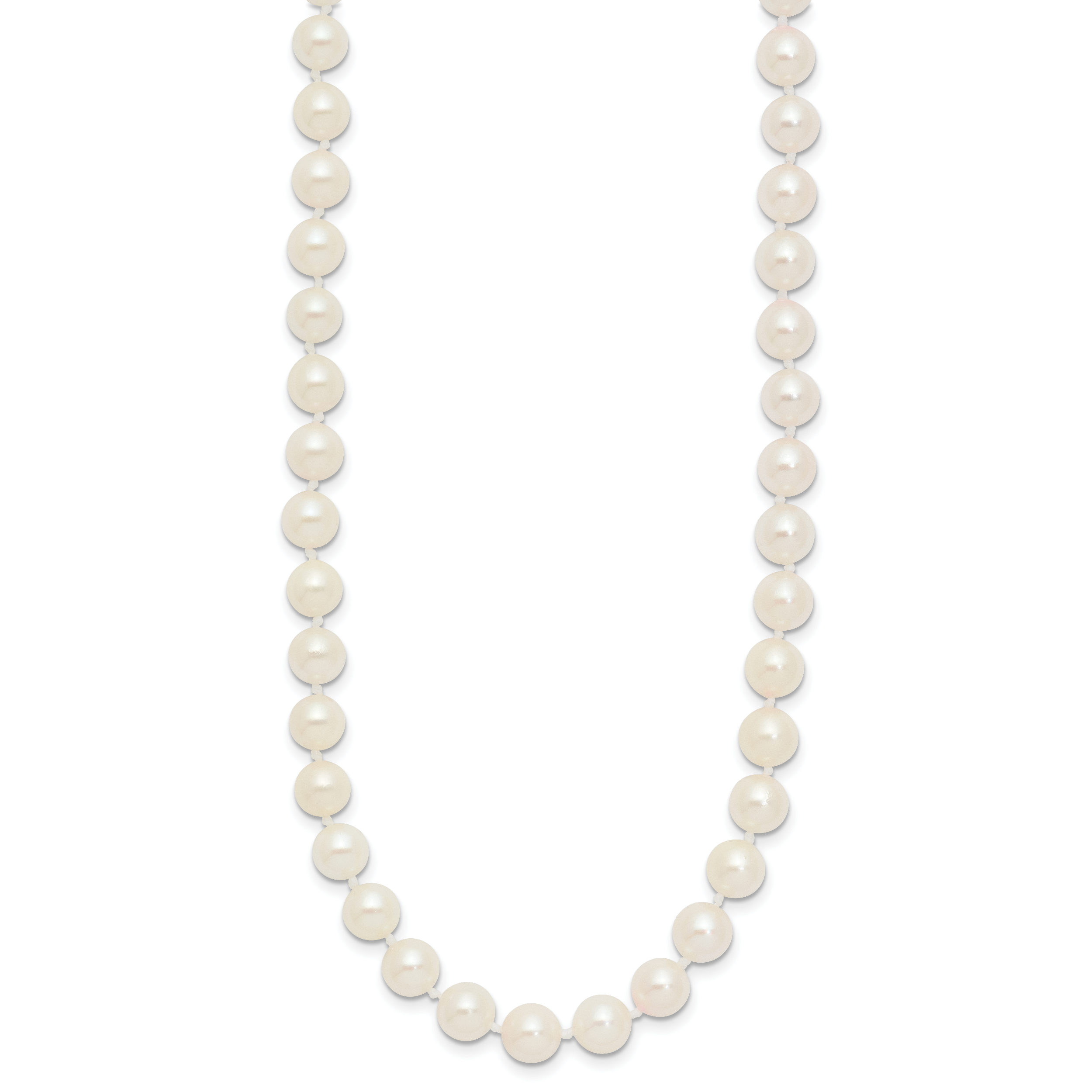 14k 6-7mm Round White Saltwater Akoya Cultured Pearl Necklace