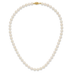 14k 6-7mm Round White Saltwater Akoya Cultured Pearl Necklace