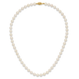14k 6-7mm Round White Saltwater Akoya Cultured Pearl Necklace