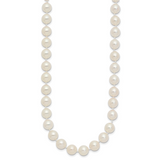 14k 7-8mm Round White Saltwater Akoya Cultured Pearl Necklace