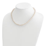 14k 7-8mm Round White Saltwater Akoya Cultured Pearl Necklace
