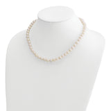 14k 7-8mm Round White Saltwater Akoya Cultured Pearl Necklace