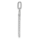 14K White Gold Polished Diamond Framed Dangle Cross Pendant