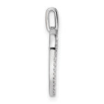 14K White Gold Polished Diamond Heart Dangle Cross Pendant