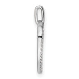 14K White Gold Polished Diamond Heart Dangle Cross Pendant