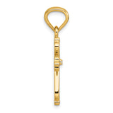 14k Diamond Accented Cross Pendant