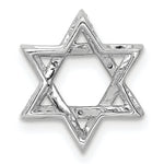 14k White Gold 1/10ct. Diamond Star of David Chain Slide