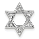 14k White Gold 1/10ct. Diamond Star of David Chain Slide