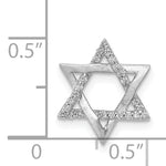 14k White Gold 1/10ct. Diamond Star of David Chain Slide