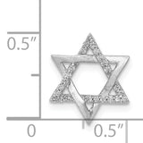 14k White Gold 1/10ct. Diamond Star of David Chain Slide