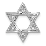 14k White Gold 1/4ct. Diamond Star of David Chain Slide