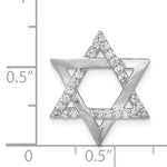 14k White Gold 1/4ct. Diamond Star of David Chain Slide